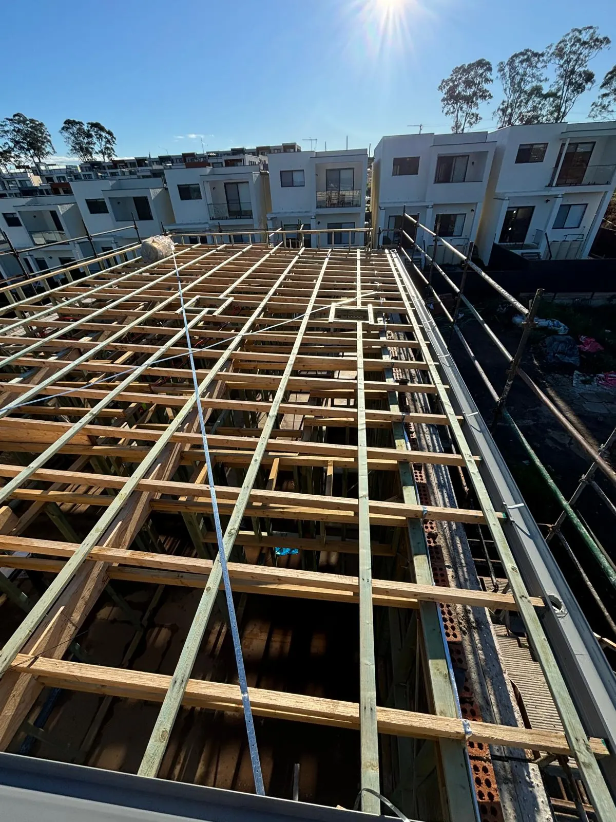 Roof battens installed for a new metal roof